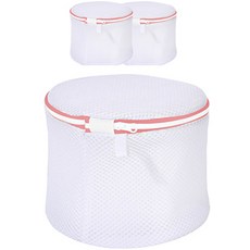 PDS Living 安心洗衣 內衣 絲襪 胸罩 網狀圓筒型洗衣袋, 粉紅色, 3個
