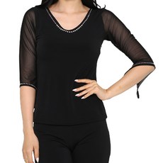 dancedome 商城款喇叭袖T恤 LDT25800, 黑色