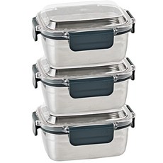 Glasslock 乾淨不鏽鋼密封容器 長方形 600ml, 單品, 3個