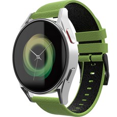 Byeoldaseot Galaxy Watch 相容紋理皮革錶帶, 酪梨色
