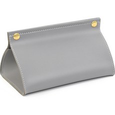 피어니스트 심플 PU 티슈 보관함, 그레이, 1개