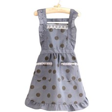 DM 도트 프릴 러블리 앞치마, 블루, 1개