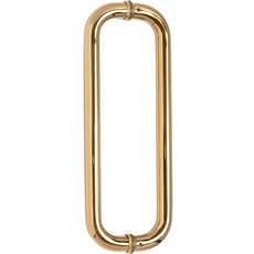 철물대장 340 스텐원형 출입문 강화유리 손잡이 골드 지름 25파이, 1개