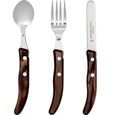 CLAUDE DOZORME Berlengo Laguiole甜點餐具 3件組 棕色, 1組, 甜點勺+叉子+刀