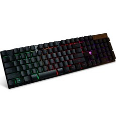 naVee 白色彩虹RGB有線標準型鍵盤, 黑色, NV143-RKB10U, 單一商品
