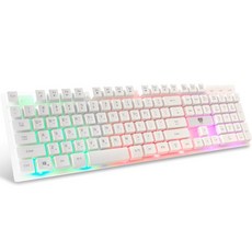 naVee 彩虹RGB有線一般型鍵盤, 白色, NV143-RKB10U, 單一商品