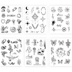 샐러바이블 紋身貼紙 迷你紋身貼紙, 04 黑白, 1套