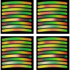 AUTO CREW 輪胎全息夜光貼紙 AC-D02, 綠色全息, 4個