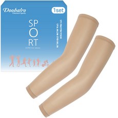 Doobalro 運動防紫外線Shellon高爾夫冰絲袖套 2入組, 單色