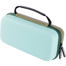 HOHOO Nintendo Switch OLED 相容多合一粉彩硬殼收納包, 單一商品(薄荷綠), 1個