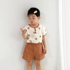 조이멀티 아동용 통기성 쿨 요루거즈 파자마 반팔 상하의 세트