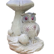 摩登招福貓頭鷹裝飾模型 YJ154, 復古白