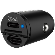 Verbatim 威寶 C&C 型 45W PPS 嵌入式雙埠超迷你高速車用充電器, 66883, 黑色