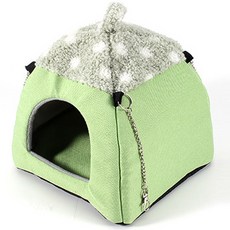 Petflow 刺蝟倉鼠搖鈴枕頭四季小屋 S, 1個, 綠色