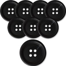 동대문단추왕 무광 코트 가디건 단추 25mm, 블랙타임둥근테, 8개