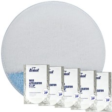 mr.WASH 圓形塗抹器 圓形鍍膜亮光打蠟海綿墊 2入 x 5件組, 白色, 5個