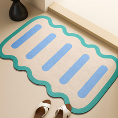 矽藻土浴室腳踏墊, 天藍薄荷綠, 1入