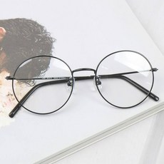 MELACME 圓形防紫外線藍光鏡片 + 眼鏡框組