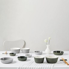 ROSLYN 摩登灰 2人家庭組 14P, 灰色 + 卡其色, 餐具7種