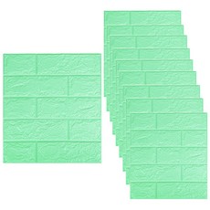 PEONIST 自黏式隔熱泡棉磚壁貼 6mm, 薄荷綠, 10個