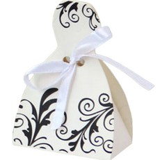 幸福Living 婚禮新郎新娘回禮禮物盒 8.5 x 5.8 x 3.8 cm, 50個, 新娘禮服