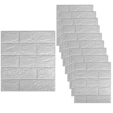 PEONIST 自黏式隔熱泡棉磚壁貼 6mm, 淺灰色, 10個