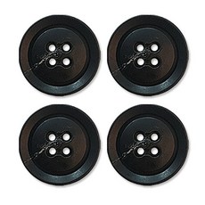 동대문단추왕 무광 코트 가디건 단추 25mm, 블랙르노, 4개