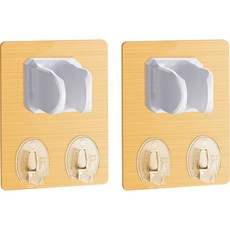 solve living 可愛蓮蓬頭萬用角度可調吸盤掛勾置物架擴張B, 2個, 黃金