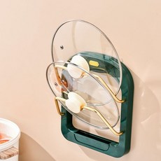 蘿賽 多功能壁掛式鍋蓋架, 綠色, 1個