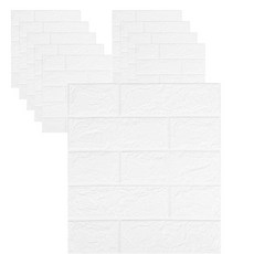 PEONIST 自黏式隔熱泡棉磚壁貼 3mm, 白色, 10個