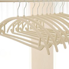 White Rabbit Cotton 絲絨圓弧形針織衫防肩角防滑衣架, 象牙白, 30個