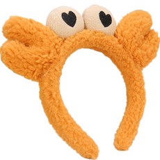 Eumes 毛絨愛心螃蟹髮箍, 1個, 橘色