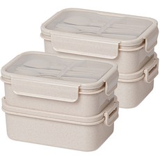 이지앤프리 밀프랩 퓨어박스 2단 도시락통, 크림, 2개