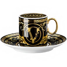 VERSACE 濃縮咖啡杯盤組, Virtus Gala 黑色, 1套