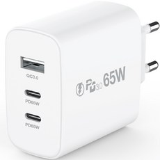 모란카노 3포트 멀티 고속 충전기 PD65W, 화이트, 1개