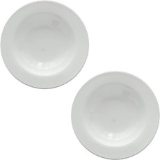 Loco Living 簡約骨瓷深盤義大利麵碗, 白色, 2個