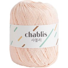 yarna 샤블리 면사 뜨개실, 105 크림피치, 1개 105 크림피치, 1개