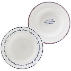 HANKOOK CHINAWARE Le Tte de Paris 9義大利麵碗 2件組, 混色, 1組