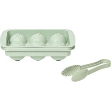 EASY&FREE 冰球 6格製冰盒 夾子組合 1, 綠色, 1套