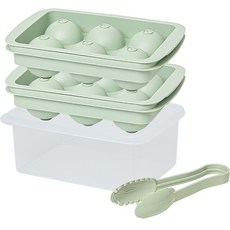 EASY&FREE 6格冰球製冰盒附夾子組 5, 綠色, 1個