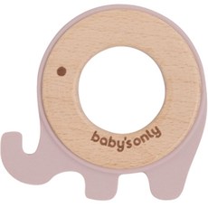 Baby Only 嬰兒矽膠木質大象固齒器, 粉紅色, 單品, 1個