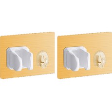 solve living 可愛蓮蓬頭萬用角度可調吸盤掛勾置物架擴張A, 黃金, 2個