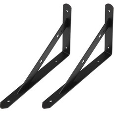 五金大王 堅固層板支架 大型, 黑色, 2個