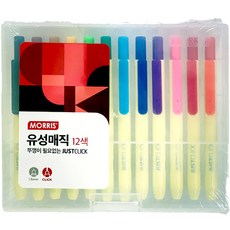MORRIS Just Click油性麥克筆 12色入, 混色, 1組
