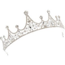 OLIVEPARTY 新娘派對道具 生日派對皇冠 公主王冠 自助婚禮 新娘用品, C 銀色, 1個