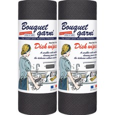 BOUQUET GARNI 深層清潔壓花拋棄式菜瓜布, 深灰色, 2套, 60個