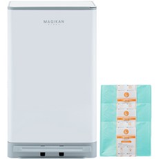 MAGIKAN 河馬垃圾桶 27L+魔法捲筒 R3B 3入組, 白+灰