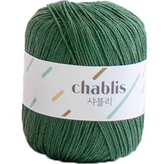 yarna 샤블리 면사 뜨개실, 113 포레스트그린, 1개