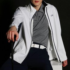 CUTTER&BUCK 男款高爾夫配色防水雨衣外套, 白色