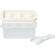 EASY&FREE 水晶冰球6格製冰盒 + 1.9L儲冰盒 + 冰夾組, 白色(托盤, 冰夾), 透明(儲冰盒), 1套